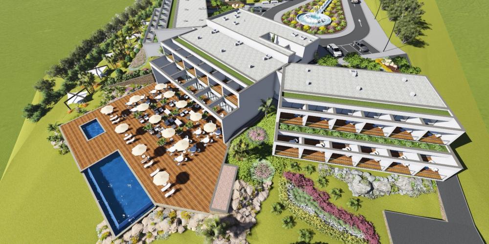 Hotel Ferragudo Lagoa Algarve Projekt 3D-Architektur