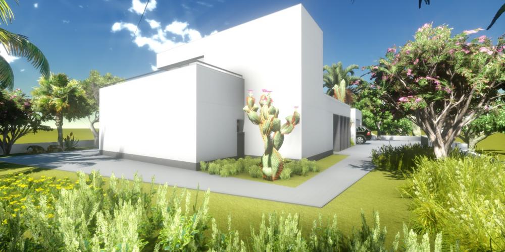  87/5000 moderne villa kolen project bouwwerkzaamheden architectuur vijver Algarve Portugal